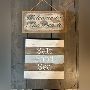 Beach decor, 2 signs